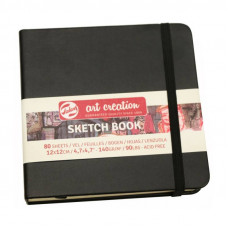 Блокнот для графіки, 12х12см, 80л., 140 г/м2, чорний, Talens Art Creation Блокнот для графіки, 12х12см, 80л., 140 г/м2, чорний, Talens Art Creation