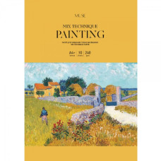 Набор бумаги для смешанных техник рисования, А4, 10л, 240 гм2, Школярик MUSE