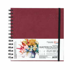 Блокнот для акварели, 20х20 см., 200г/м2, 30л. на спирали, Бордо, Watercolor by Smiltanis ROSA Studio