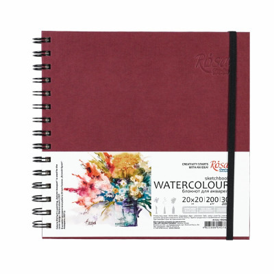 Акварельный блокнот, 20х20см. 30 л. ROSA 16920201