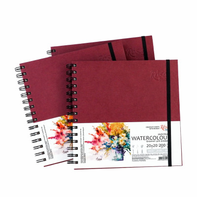 Акварельный блокнот, 20х20см. 30 л. ROSA 16920201