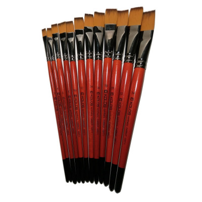 Синтетика плоска, № 2, KOLOS 1097F Carrot, коротка ручка, художній пензель