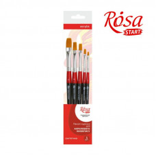 Набір пензлів, 5 шт., Синтетика плоска (№2,3,6,10,12), ROSA Studio 11 Набір пензлів, 5 шт., Синтетика плоска (№2,3,6,10,12), ROSA Studio 11