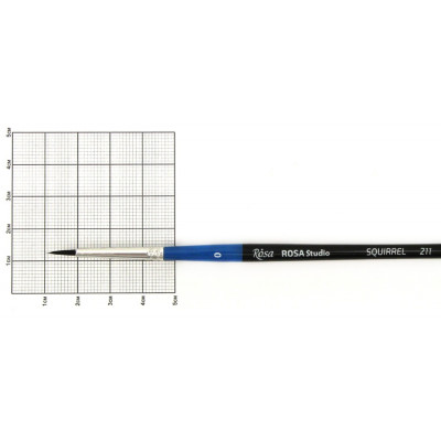 Білка кругла, № 0, ROSA Studio 211, коротка ручка, художній пензель Білка кругла, № 0, ROSA Studio 211, коротка ручка, художній пензель