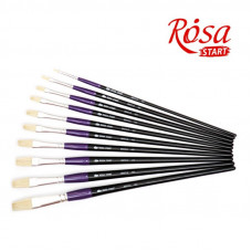 Щетина плоска, № 1, ROSA Studio 401, довга ручка, художній пензель Щетина плоска, № 1, ROSA Studio 401, довга ручка, художній пензель