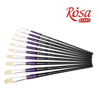 Щетина плоска, № 2, ROSA Studio 401, довга ручка, художній пензель