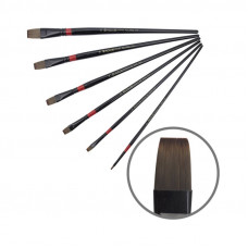 Синтетика плоска, № 2, KOLOS 1018 Red stripe, довга ручка, художній пензель Синтетика плоска, № 2, KOLOS 1018 Red stripe, довга ручка, художній пензель