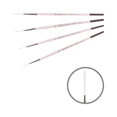 Синтетика лайнер, № 10/0, KOLOS 1023RL Flamingo, коротка ручка, художній пензель