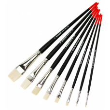 Синтетика плоска, № 0, KOLOS 1108B Milk, довга ручка, художній пензель Синтетика плоска, № 0, KOLOS 1108B Milk, довга ручка, художній пензель