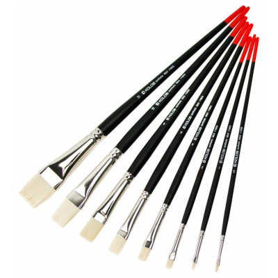 Синтетика плоска, № 2, KOLOS 1108B Milk, довга ручка, художній пензель