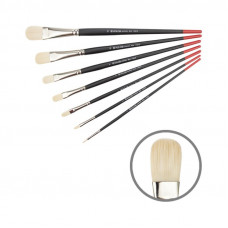 Синтетика овальна, № 1, KOLOS 1108FR Milk, довга ручка, художній пензель