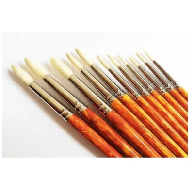 Щетина кругла, № 4, KOLOS 2023R Grace, довга ручка, художній пензель