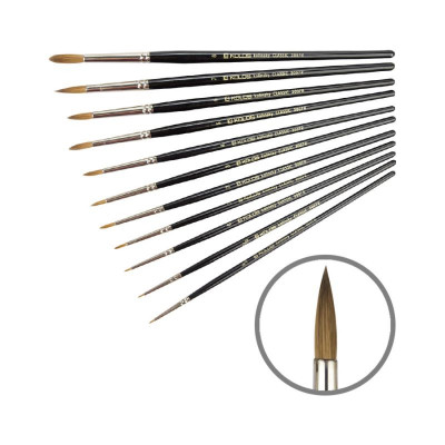 Колонок круглий, № 2, KOLOS 3007R Classic, коротка ручка, художній пензель