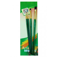 Набір пензлів, 4 шт., Поні плоска 2 шт. і кругла 2 шт., KOLOS 7065 Набір пензлів, 4 шт., Поні плоска 2 шт. і кругла 2 шт., KOLOS 7065