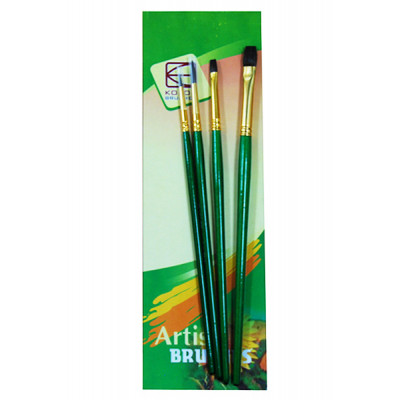 Набір пензлів, 4 шт., Поні плоска 2 шт. і кругла 2 шт., KOLOS 7065