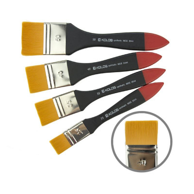 Синтетика флейц, № 50, KOLOS 8044 Wide, коротка ручка, художній пензель Синтетика флейц, № 50, KOLOS 8044 Wide, коротка ручка, художній пензель