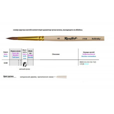 Колонок круглий, № 5, Roubloff 1110, коротка ручка, художній пензель