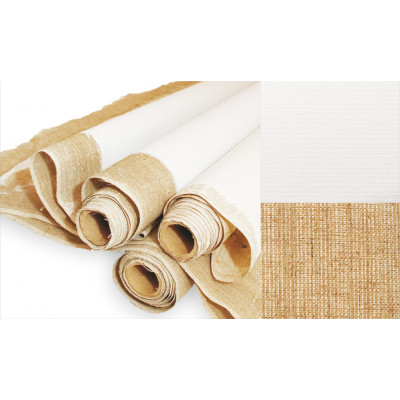 Полотно в рулоні, 2x3 м, середнє зерно, 520 г / м2, ЛЬОН, акриловий грунт Полотно в рулоні, 2x3 м, середнє зерно, 520 г / м2, ЛЬОН, акриловий грунт