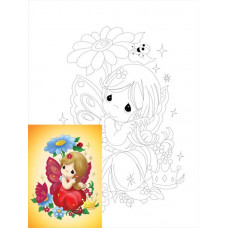 Полотно на картоні з контуром, бавовна, 20x30 см., Мультфільм №16, Rosa Полотно на картоні з контуром, бавовна, 20x30 см., Мультфільм №16, Rosa