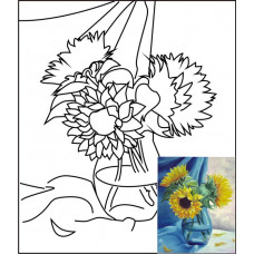 Полотно на картоні з контуром, бавовна, 30x40 см., Натюрморт №8, Rosa Полотно на картоні з контуром, бавовна, 30x40 см., Натюрморт №8, Rosa