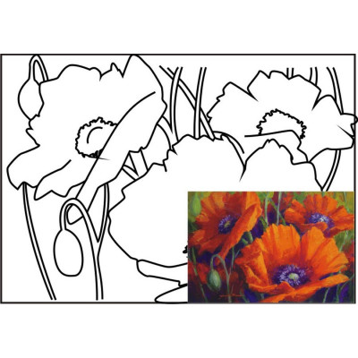 Полотно на картоні з контуром, бавовна, 30x40 см., Натюрморт №9, Rosa 