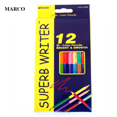 Набір кольорових двосторонніх олівців, 12 шт. - 24 кольори, Marco Superb 4110-12CB Набір кольорових двосторонніх олівців, 12 шт. - 24 кольори, Marco Superb 4110-12CB