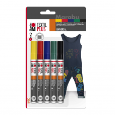 Набор маркеров для росписи по ткани, 3 мм., 5 цветов, Marabu