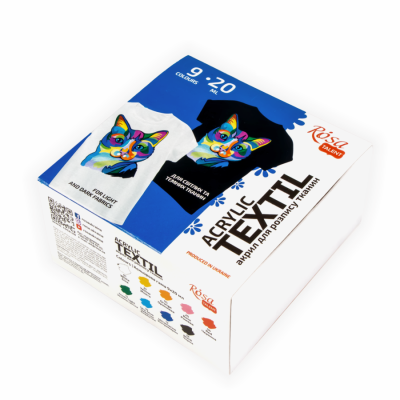 Набор красок по ткани, 9 шт по 20 мл., 134920