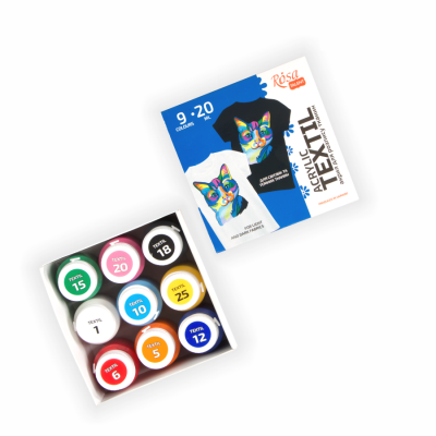 Набор красок по ткани, 9 шт по 20 мл., 134920