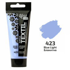 Голубая акриловая краска для тканей, 60 мл., ROSA Talent