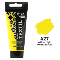 Желтая светлая акриловая краска для тканей, 60 мл., ROSA Talent