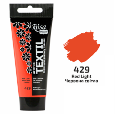 Красная светлая акриловая краска для тканей, 60 мл., ROSA Talent