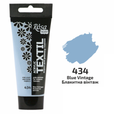 Голубая винтаж акриловая краска для тканей, 60 мл., ROSA Talent