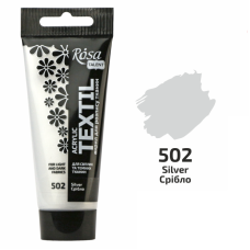 Серебро акриловая краска для тканей, 60 мл., ROSA Talent