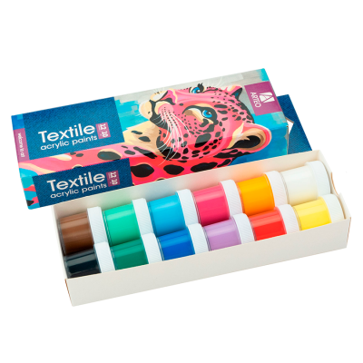 Краска по ткани, набор 12*10 мл. Артео 13006