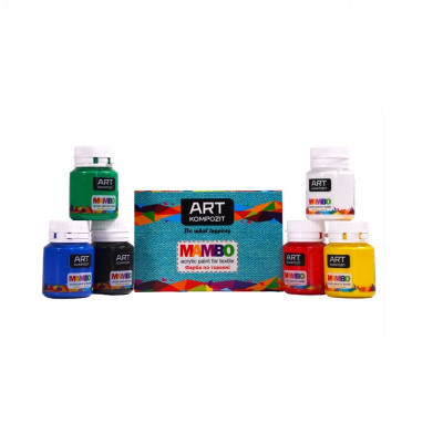 Акриловые краски по ткани, набор 6x20 мл., МАМВО