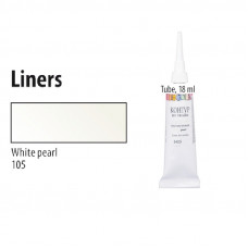 Білий перламутровий контур для тканини, 18 мл., Decola