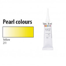 Жовтий перламутровий контур для тканини, 18 мл., Decola