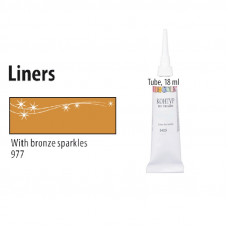 Бронза з блискітками контур для тканини, 18 мл., Decola