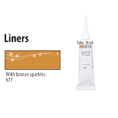 Бронза з блискітками контур для тканини, 18 мл., Decola