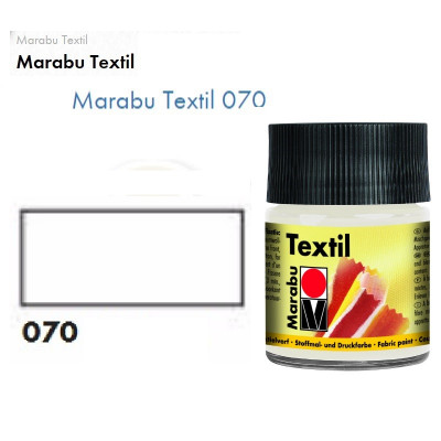 Белая акриловая краска Marabu, 50 мл, для светлых тканей