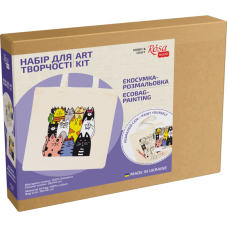 Экосумка с красками по ткани, Кошечки, 38х42 см., набор ROSA Talent Экосумка с красками по ткани, Кошечки, 38х42 см., набор ROSA Talent