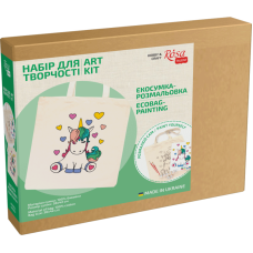 Экосумка с красками по ткани, Юникорн, 38х42 см., набор ROSA Talent Экосумка с красками по ткани, Юникорн, 38х42 см., набор ROSA Talent