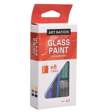 Набір вітражних фарб для скла, кераміки 6 шт. по 15 мл. GAS0615 Art Nation Набір вітражних фарб для скла, кераміки 6 шт. по 15 мл. GAS0615 Art Nation