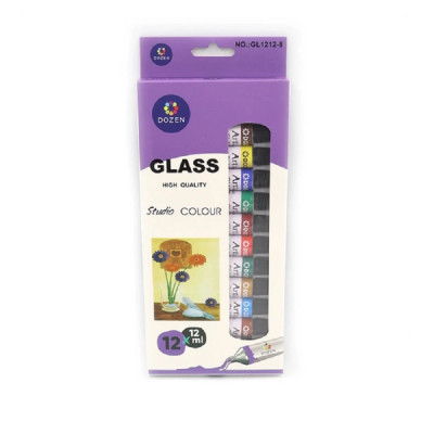 Фарба для скла та кераміки, набір GL1212-8 DOZEN