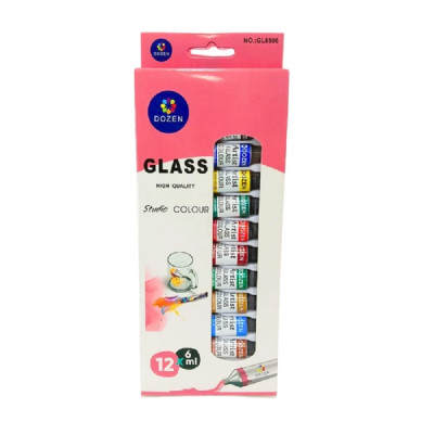 Фарба вітражна для скла, набір  GL8806 DOZEN