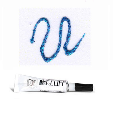 Контур по стеклу с Голубыми блестками 144 Deco