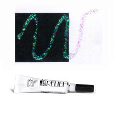 Зелено-розовый с блестками, контур для стекла и керамики, 20 мл., 145 Deco Renesans