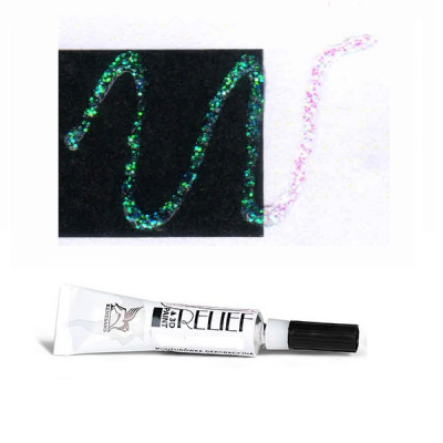 Контур по стеклу с Зелено-розовыми блестками 145