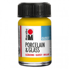 Желтая солнечная глянцевая краска для стекла и керамики, 15 мл., 220 Porcelain & Glass Marabu
